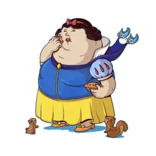 🍞 Snow White Putri Salju, kartun, makan, bajing, makanan, pai whatsapp sticker