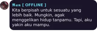 💜 Kita berpisah untuk sesuatu yang lebih baik. Mungkin, agak menggelikan hidup tanpamu. Tapi, aku yakin aku mampu. telegram sticker