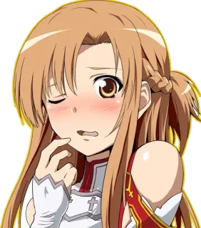 😳 Asuna Sword Art Online Anime, Personnage, Femme, Rougir, Mignon, Fille Anime, Sword Art Online whatsapp sticker