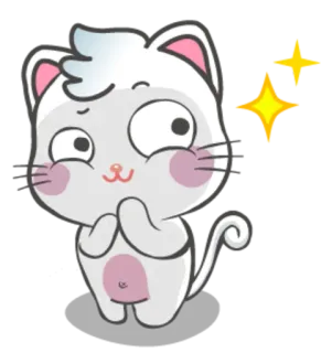 🥴 cat, kitten, cute, kawaii, animal, begging, sparkle telegram sticker
