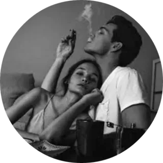 ❤ couple, smoking, cigarette, smoke, love, romance telegram sticker