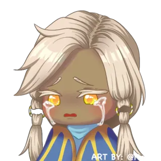 😭 ART BY: @NC llorando, triste, anime, arte digital, lloroso telegram sticker