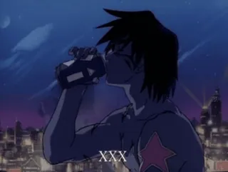 🪐 XXX Anime, Noc, Miasto, Picie, Gwiazda telegram sticker