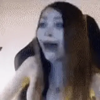💢 Frau, verängstigt, schockiert, Gesichtsausdruck, Gesicht, Reaktion telegram sticker