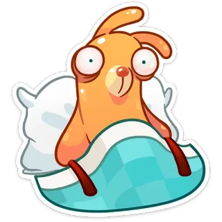 😫 Мультфильм, Лама, Сонный, Уставший, Кровать, Подушка, Одеяло telegram sticker