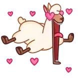 😍 lama, animal, dessin animé, amour, coeur, lunettes whatsapp sticker