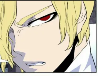 😠 anime, manga, character, angry, red eyes, blonde hair telegram sticker