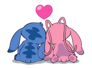 💑 Stitch การ์ตูน, ความรัก, น่ารัก, ดิสนีย์, ลิโล่, คู่ whatsapp sticker