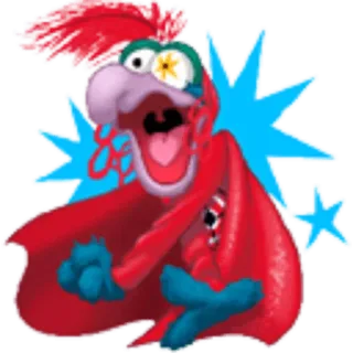 💫 parrot, bird, cartoon, crazy, red telegram sticker