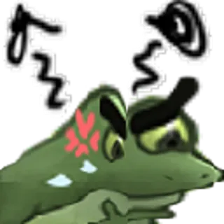 🍺 rana, enojado, dibujos animados, meme whatsapp sticker