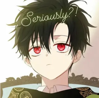 😑 Seriously?! Anime, Chico, Ojos rojos, Pregunta, En serio telegram sticker