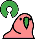 🦜 parrot, bird, green, pink, animal, sticker, cute telegram sticker