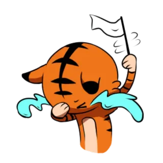 🐯 호랑이, 울음, 슬픈, 만화, 동물, 감정적인, 눈물, 애니메이션 telegram sticker