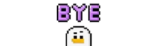 👋 BYE adiós, pato, pixel art telegram sticker