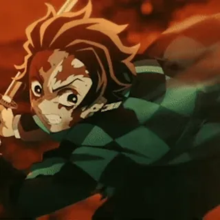 😡 Tanjiro Kamado Demon Slayer Anime, Demon Slayer, Tanjiro, Épée, Combat, Action whatsapp sticker