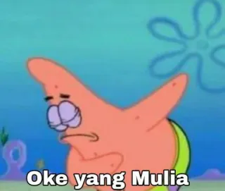 👍 Patrick Star SpongeBob SquarePants Oke yang Mulia 뚱이, 스폰지밥, 만화, 밈, 웃긴, OK, 전하 telegram sticker