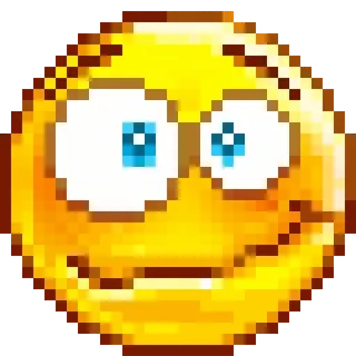 🥴 絵文字, ドット絵, 面白い, 顔, 表情 telegram sticker