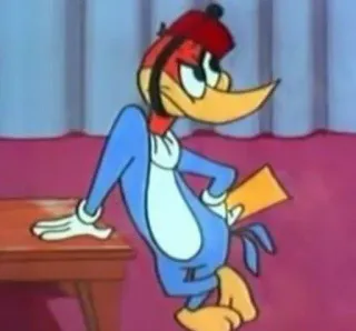 😒 Woody Woodpecker การ์ตูน, วู้ดดี้ วู้ดเพ็คเกอร์, นก, อนิเมชั่น telegram sticker
