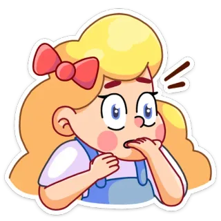 😳 kartun, gadis, khawatir, cemas, imut, ilustrasi whatsapp sticker