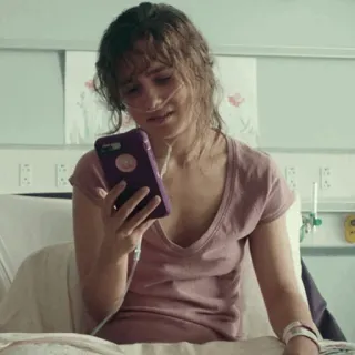 🥀 hôpital, patient, malade, femme, téléphone, médical telegram sticker