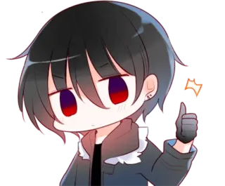 👍 Stile anime, Pollice in su, Cartone animato, Gesto della mano whatsapp sticker