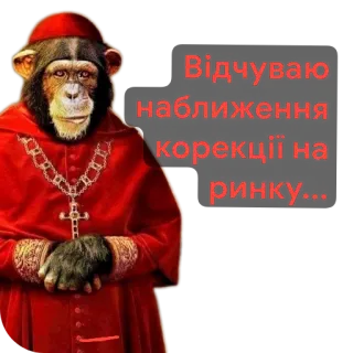 🧔 chimpanzee Відчуваю наближення корекції на ринку... telegram sticker