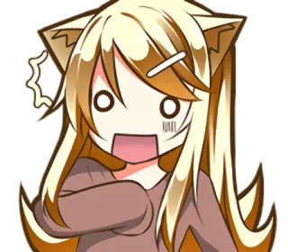 😦 Anime Mädchen, überrascht, kawaii, Emoticon, Manga, süß telegram sticker
