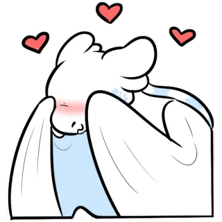 😳 mignon, amour, coeurs, dessin animé, kawaii telegram sticker