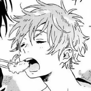 🖤 Anime, Manga, Mangiare, Cibo, Bacchette, Tempura di gamberi telegram sticker