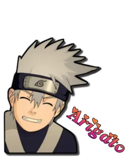 😁 Arigato anime, gratitude, thank you, heart, cartoon telegram sticker