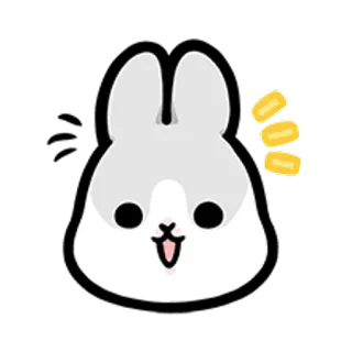 😋 兔子, 可爱, 表情符号, 卡哇伊, 动物, 卡通 telegram sticker