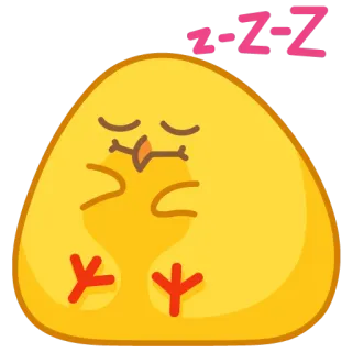 😴 Z-Z-Z sleeping, chick, cartoon, cute, yellow telegram sticker