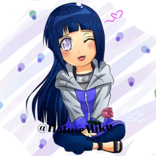 ☺️ Hinata Naruto @HatuseMiku 애니메이션, 만화, 스티커, 히나타, 나루토 telegram sticker