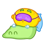 😴 limón, dormir, dibujos animados, gafas, almohada, cama whatsapp sticker