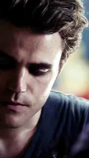 😔 Stefan Salvatore The Vampire Diaries wampir, ponury, Stefan Salvatore, Pamiętniki wampirów, serial TV, dramat, Paul Wesley telegram sticker