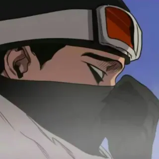😐 character, anime style, head, face covering, goggles telegram sticker