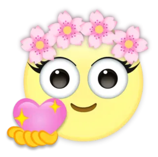 💖 emoji, smiley, face, heart, flowers, cute telegram sticker