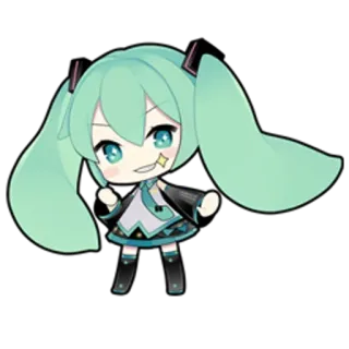 😏 Hatsune Miku Anime, Chibi, Vocaloid, Hatsune Miku telegram sticker