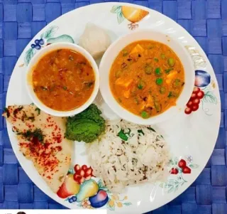 🍲 Indian food, Thali, dinner, lunch, cuisine, rice, paneer, vegetables telegram sticker