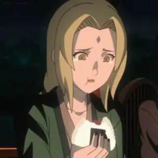 🥋 Tsunade Naruto anime, tsunade, naruto, eating, rice ball telegram sticker