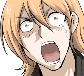 😱 Anime, Shock, Sorpresa, Dibujos animados, Expresión, Exclamación, Cómic telegram sticker