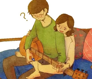 🎸 любовь, пара, гитара, музыка, привязанность, вместе telegram sticker
