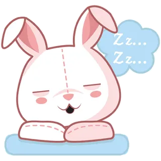 😴 Zzz...
Zzz... うさぎ, バニー, 睡眠, 寝る, かわいい, アニメ, 昼寝, 動物 telegram sticker