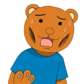 😩 Dessin animé, Ours, Animation, Inquiet, Sueur telegram sticker
