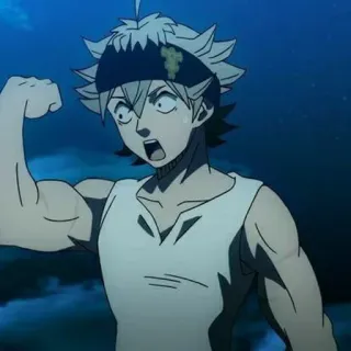 🐾 Asta Black Clover anime, manga, asta, black clover, character, strength, muscles telegram sticker
