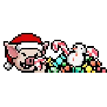 🍬 maiale, natale, cappello da Babbo Natale, caramella, dolci, festivo telegram sticker