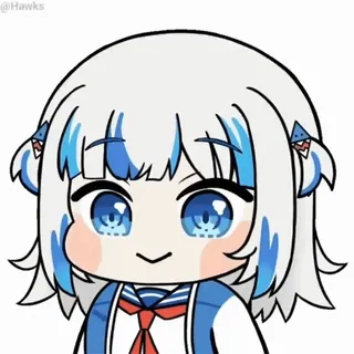 🖕 Gawr Gura Anime, Cartoon, Charakter, Gawr Gura, Vtuber whatsapp sticker