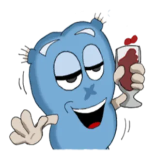 🍷 การ์ตูน, ตัวละคร, เครื่องดื่ม, มีความสุข, ฉลอง, ไวน์ telegram sticker