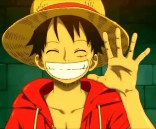 👋 Monkey D. Luffy One Piece anime, one piece, monkey d luffy, straw hat, cartoon telegram sticker