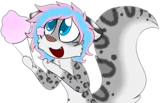 🍬 Dessin animé, Animal, Barbe à papa, Fourrure, Mignon, Anthropomorphe, OC telegram sticker